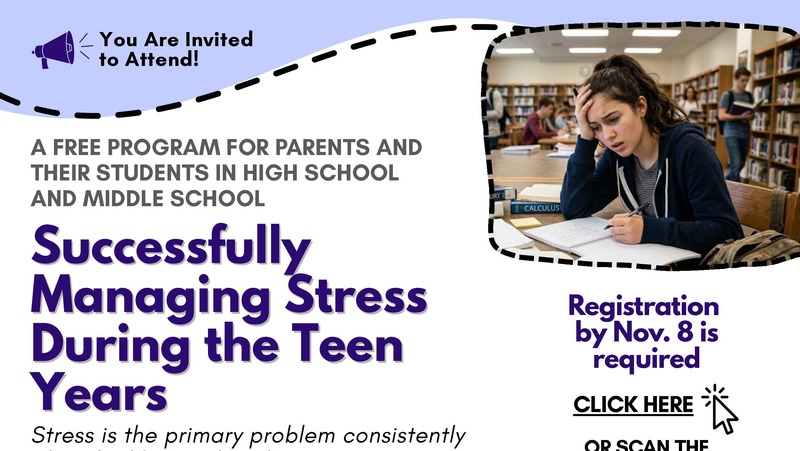 Managing Teen Stress Event Flyer 11-11-26